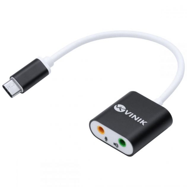 Adaptador P2 3.5mm Duas Vias para USB Tipo C (Fone + Microfone) ADFMUSBTC - VINIK