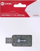 Adaptador placa de som USB 5.1 canais virtual AUSB51 VINIK