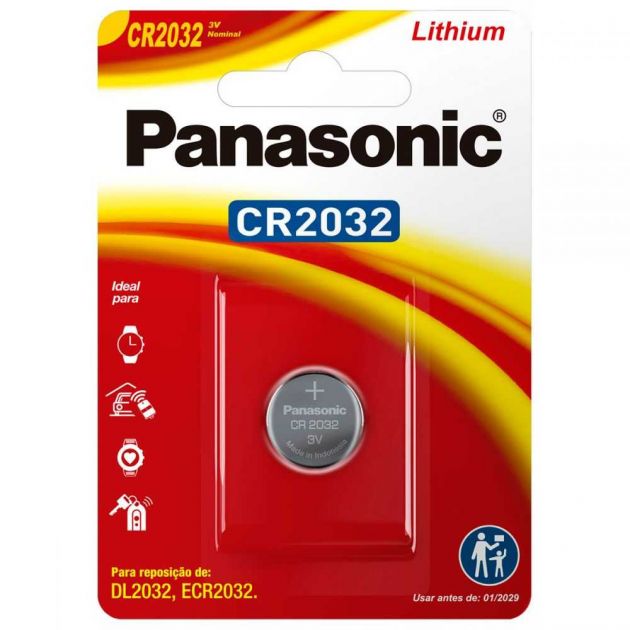 Bateria de Lithium 3V com 1 CR2032/1B100 PANASONIC