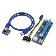 Cabo Riser Card PCI X16 Mini PCI-E X1 USB 60cm U34 p/ Mineiração VER006C
