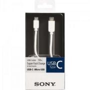 Cabo de Transferência e Carregamento USB Tipo C Micro USB CP-CB100 1m Branco SONY