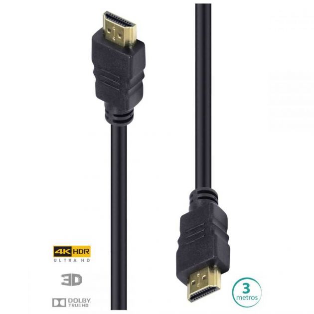 Cabo HDMI 2.0 4K Ultra HD 3D Conexão Ethernet 3 Metros H20-3 VINIK
