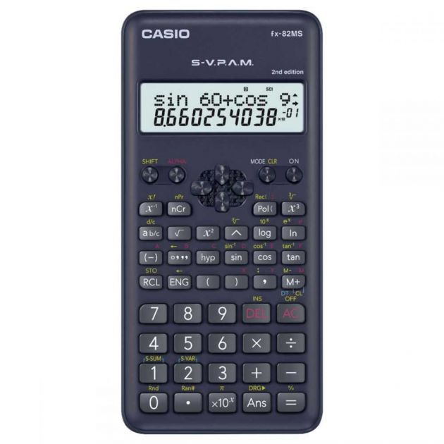 Calculadora Científica 12 Dígitos FFX-82MS-2-S4-DH, 240 Funções Display Grande Preta CASIO