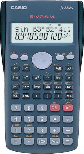 Calculadora Científica 12 Dígitos Cinza (240 Funções, Display Grande) fx-82ms-ms-sc4 dt CASIO