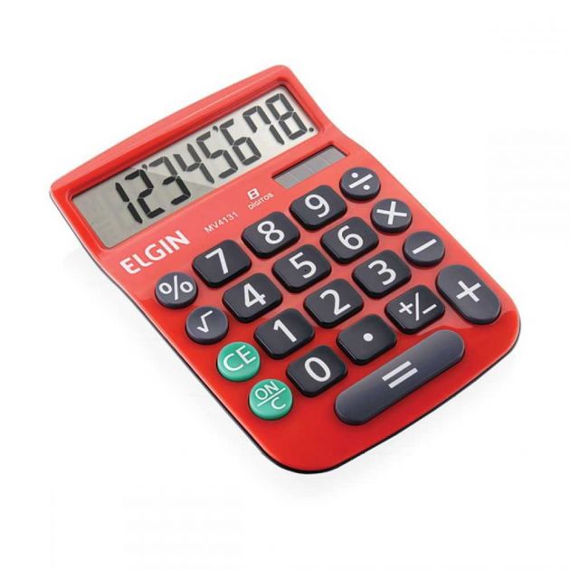 Calculadora De Mesa 8 Dígitos MV4131 Vermelha ELGIN