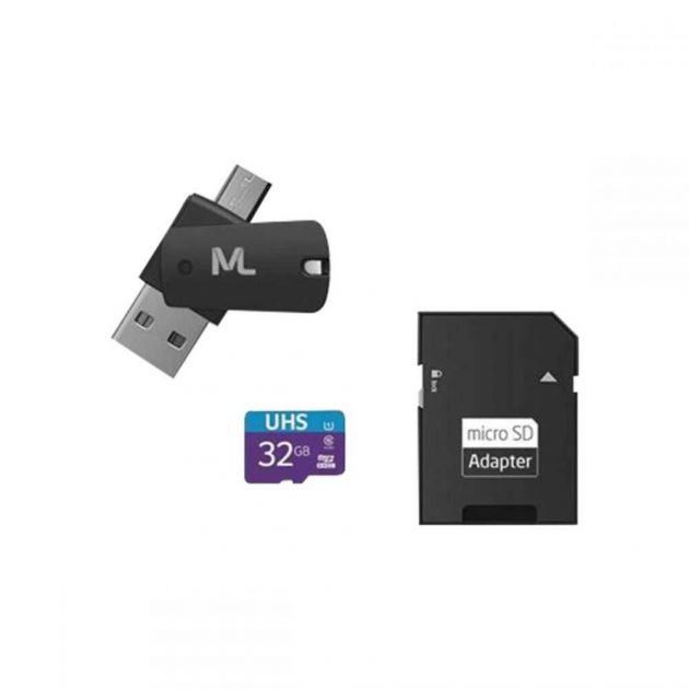 Cartão de Memória 32GB Com Adaptador SD USB Dual MC151 CLASSE 10 MULTILASER