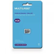 Cartão de Memória Micro SD 8GB Classe 4 MC141 MULTILASER