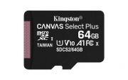 Cartao De Memoria Sd Kingston Canvas Select Plus Class 10Uhs-I 64Gb Micro+Adaptador Sdcs2/64Gb