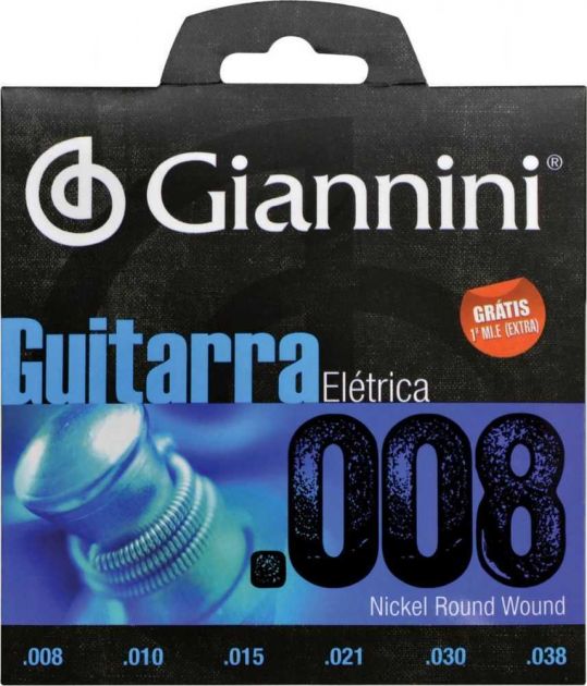 Encordoamento Para Guitarra Elétrica GEEGST 8 (.008 .038) GIANNINI