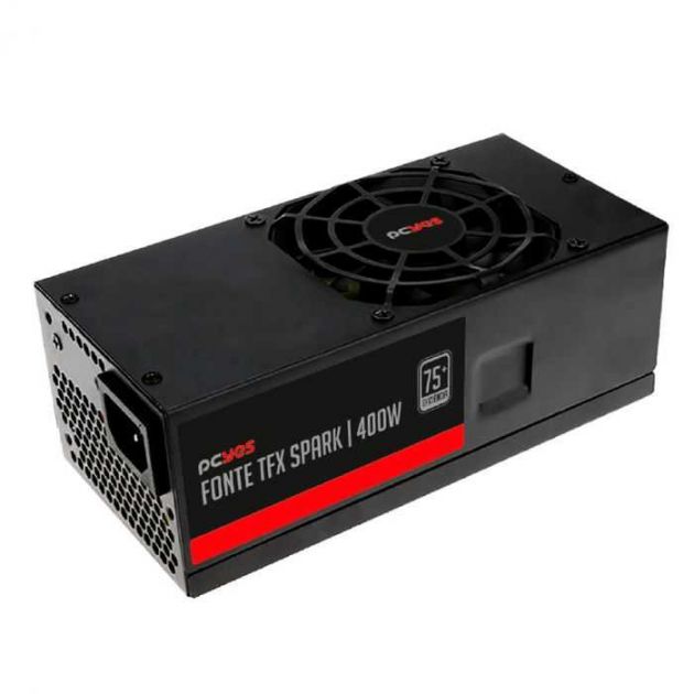 OPEN BOX - Fonte TFX 400W Real Spark 75+ c/Cabos Flat para Gabinete Slim TFXKP400TB PCYES