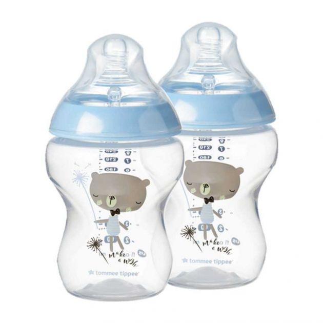 Kit 2 Mamadeiras Closer to Nature 260ml Azul 522824 TOMMEE TIPPEE