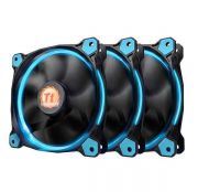 Kit 3 Coolers Riing 12 LED Blue 12cm Preto e Azul CL-F055-PL12BU-A THERMALTAKE
