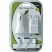Kit Carregador 3 em 1 Micro USB/Lightning/Doc XC-MC3X1 Branco X-CELL