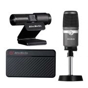 Kit Live Streamer câmera + microfone + placa de captura AVERMEDIA