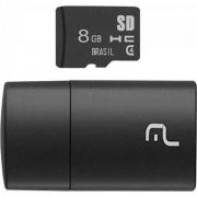 Leitor USB com Cartao SD 8GB MULTILASER