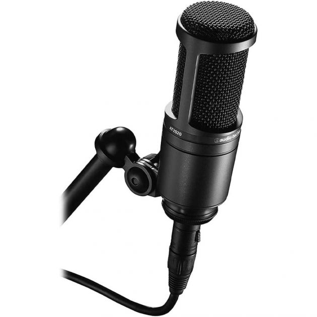 Microfone Profissional AT2020 Condensador - Cardióide - Preto - XLRM Audio-Technica