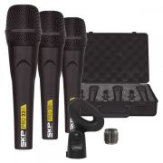 Microfone Profissional Com Fio Kit Com 3 Peças PRO33K SKP