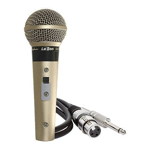 OPEN BOX - Microfone Profissional SM58 Champanhe (Acompanha Cabo de 5 Metros) LESON