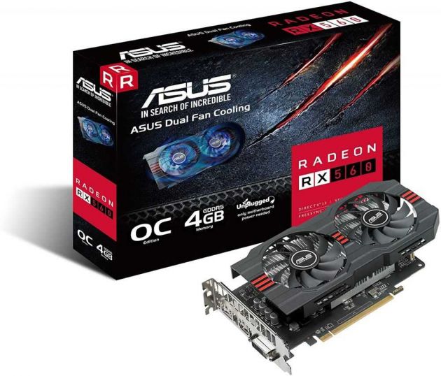OPEN BOX - Placa de Vídeo AMD Radeon RX 560 4GB GDDR5 RX560-O4G-EVO ASUS