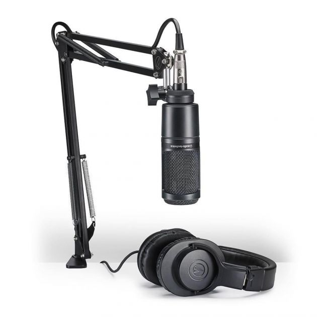 Kit Streaming/Podcasting AT2020PK (Fone AT2020 + Microfone AT2020) - Preto XLRM AUDIO-TECHNICA