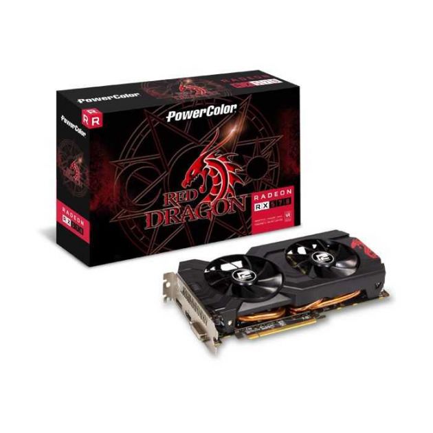Placa de Vídeo AMD Radeon RX 570 Red Dragon 4GB GDDR5 PCI-E 3.0 AXRX 570 4GBD5-DHDV3/OC POWERCOLOR