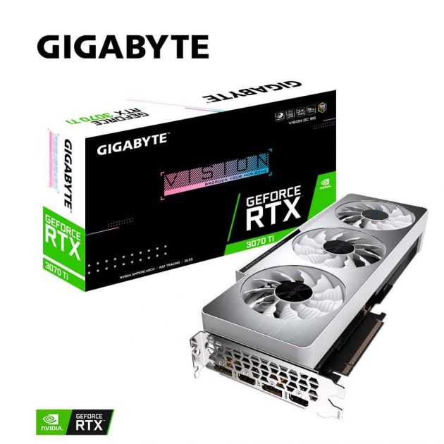 Placa De Video Geforce RTX 3070 Ti Oc Vision 8GB GDDR6X GV-N307TVISION OC-8GD G10 GIGABYTE