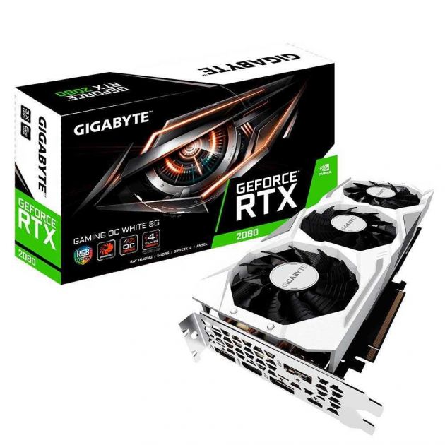 Placa de Vídeo NVIDIA GeForce RTX 2080 8GB GDDR6 PCI-E 3.0 GV-N2080GAMINGOC WHITE-8GC GIGABYTE