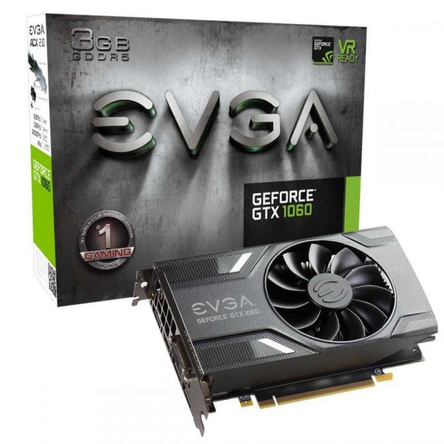 Placa de Vídeo NVIDIA GeForce GTX 1060 GAMING 3GB GDDR5 03G-P4-6160-KR EVGA