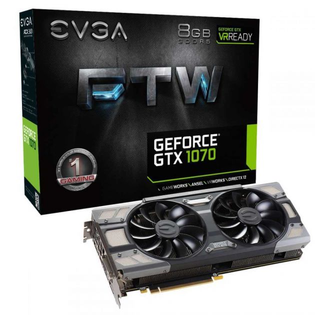 Placa de Vídeo NVIDIA GeForce GTX 1070 8GB GDDR5 08G-P4-6276-KR EVGA
