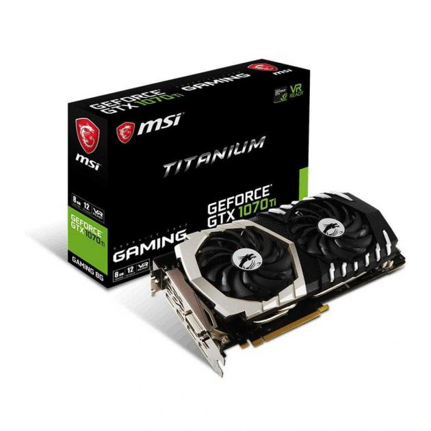 Placa de Vídeo NVIDIA GeForce GTX 1070 Ti TITANIUM 8GB GDDR5 912-V330-261 MSI