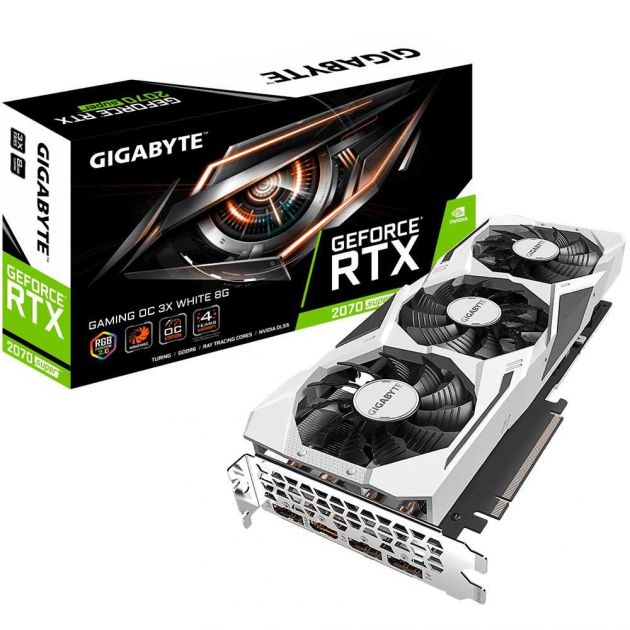 Placa de Vídeo NVIDIA GeForce RTX 2070 Super White 8GB GDDR6 GV-N207SGAMINGOC WHITE-8GD GIGABYTE