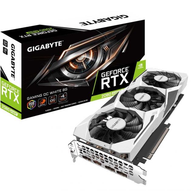 Placa de Vídeo NVIDIA GeForce RTX 2080 Super OC White 8GB GDDR6 GV-N208SGAMINGOC WHITE-8GD GIGABYTE