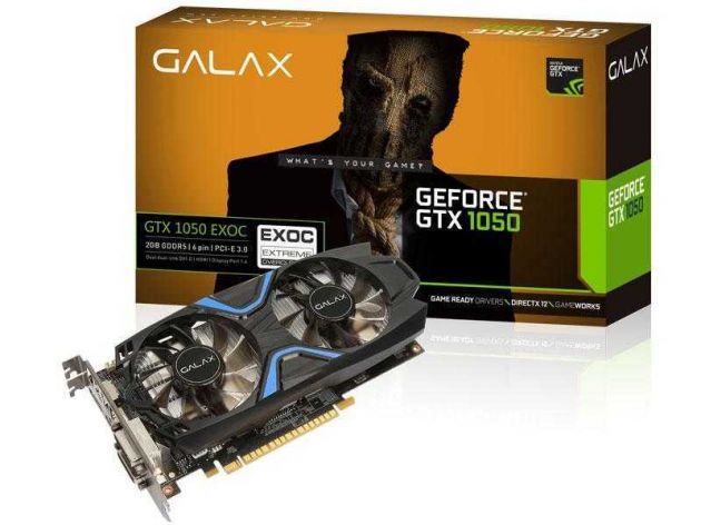 Placa de Vídeo NVIDIA GeForce GTX 1050 EXOC 2GB GDDR5 PCIe 3.0 50NPH8DVN6EC GALAX