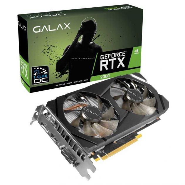 Placa de Vídeo NVIDIA GeForce RTX 2060 OC 6GB GDDR6 PCI-E 3.0 26NRL7HPX7OC GALAX