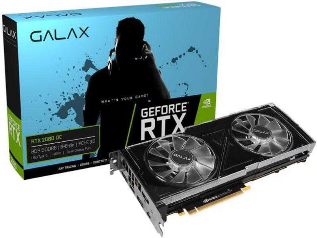 Placa de Vídeo NVIDIA GeForce RTX 2080 8GB GDDR6 PCI-E 3.0 28NSL6UCT7OC GALAX