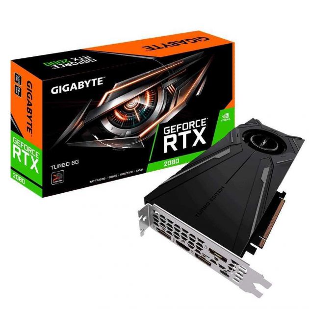 Placa de Vídeo NVIDIA GeForce RTX 2080 8GB GDDR6 PCI-E 3.0 GV-N2080TURBO-8GC GIGABYTE