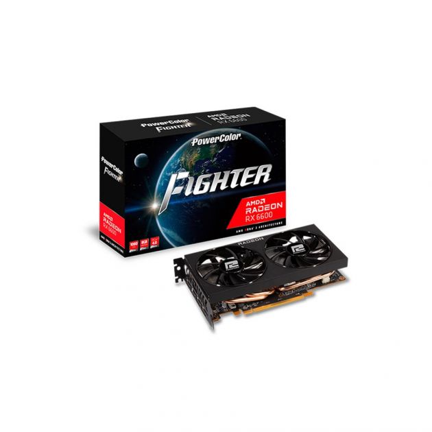 Placa De Video Radeon AXRX RX 6600 Fighter 8GB GDDR6 8GBD6-3DH POWER COLOR