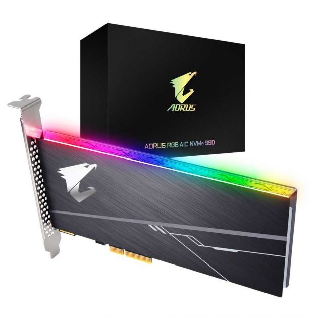 SSD 512GB Aorus RGB Aic NVMe PCI-Express x4 3480 MB/s de Leitura GP-ASACNE2512GTTDR GIGABYTE
