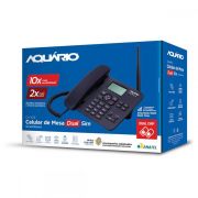 OPEN BOX - Telefone Celular Rural Fixo De Mesa QUADRIBAND Dual Chip CA42S AQUÁRIO