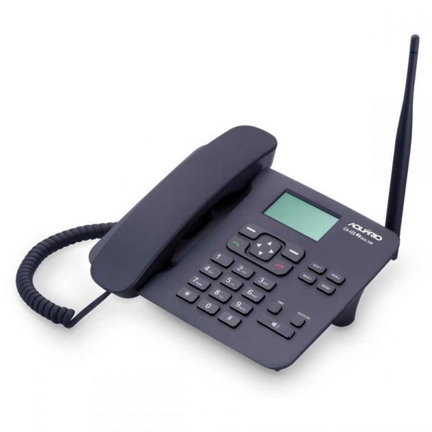 Telefone Celular Rural Fixo De Mesa QUADRIBAND (850/900/1800/1900 MHZ)  Dual Chip CA42S AQUÁRIO