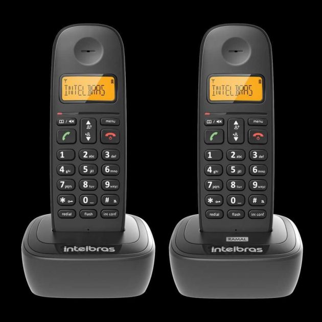Telefone Sem Fio TS 2512 Preto 2 Unidades (Aparelho + Ramal) INTELBRAS